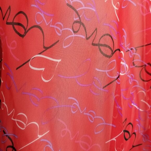 Secret‎ Treasures Red Black Trim Sheer Lingerie Camisole Women's 2 Piece … - Picture 9 of 12